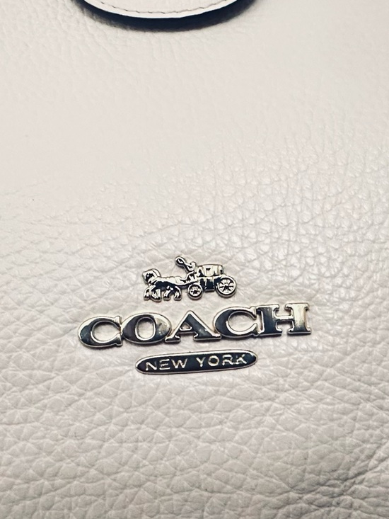 Coach Cream Pebbled Leather Turnlock Shoulder Bag - Picture 2 of 7